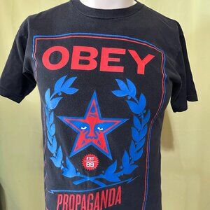 Obey Propaganda Men's Black T Shirt Size Small Cotton